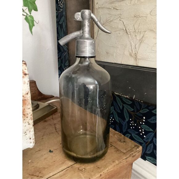 Retro Green Glass Seltzer Soda Bottle Soarking Beverage - Picture 2 of 7